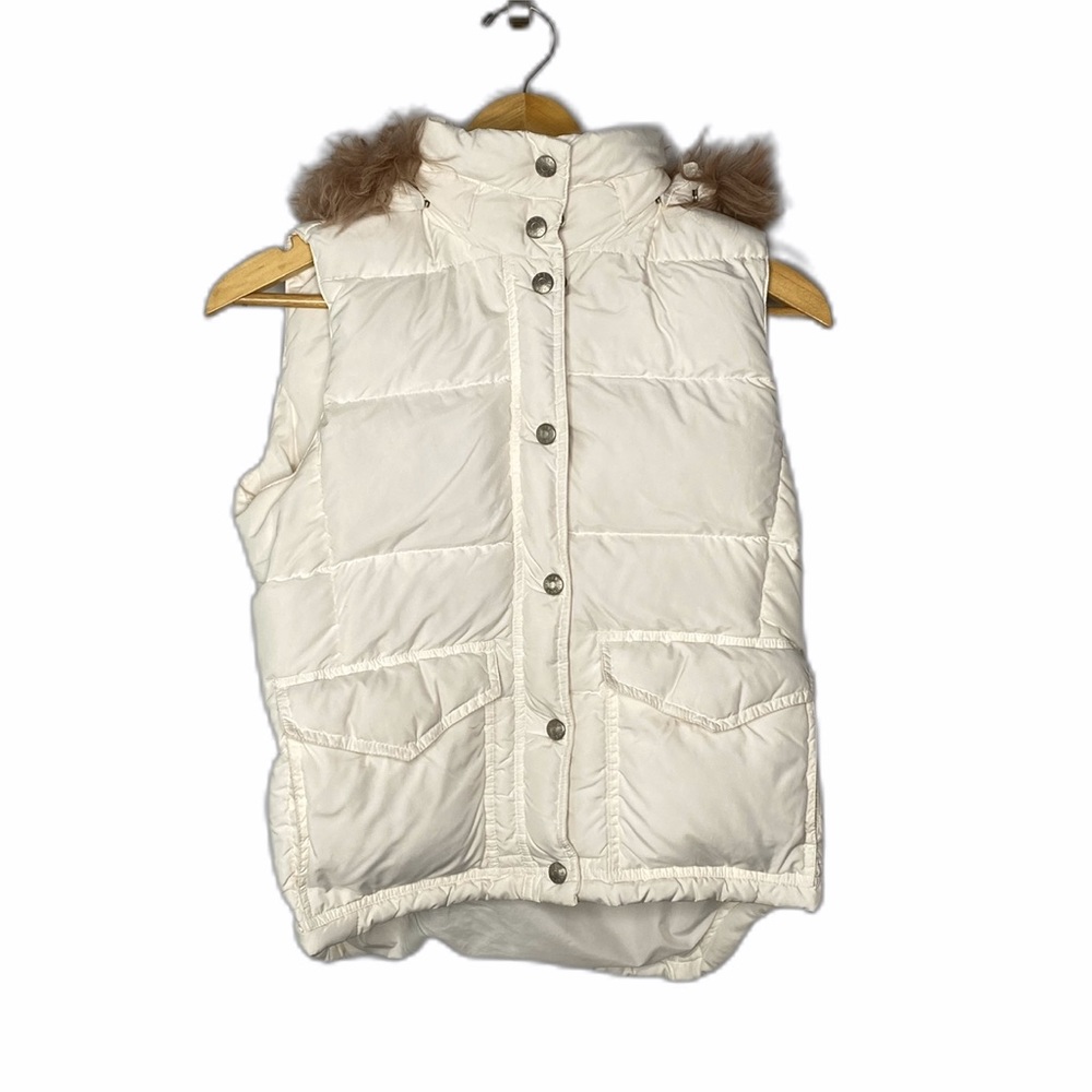 J. Crew Down Filled Fur Shearling Hood Vest